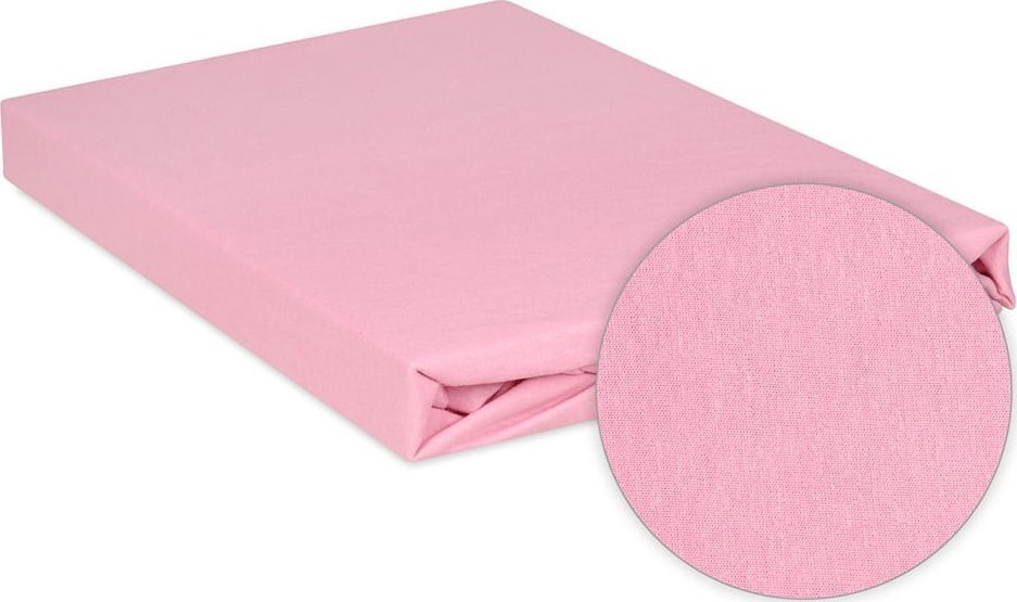 Matex Prześcieradło Jersey Z Gumką 90X200 Polskie Różowe