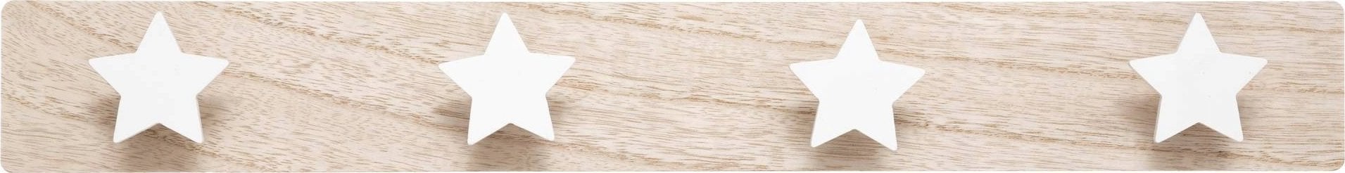 Atmosphera Wieszak dla dzieci z białymi gwiazdkami, 4 haczyki