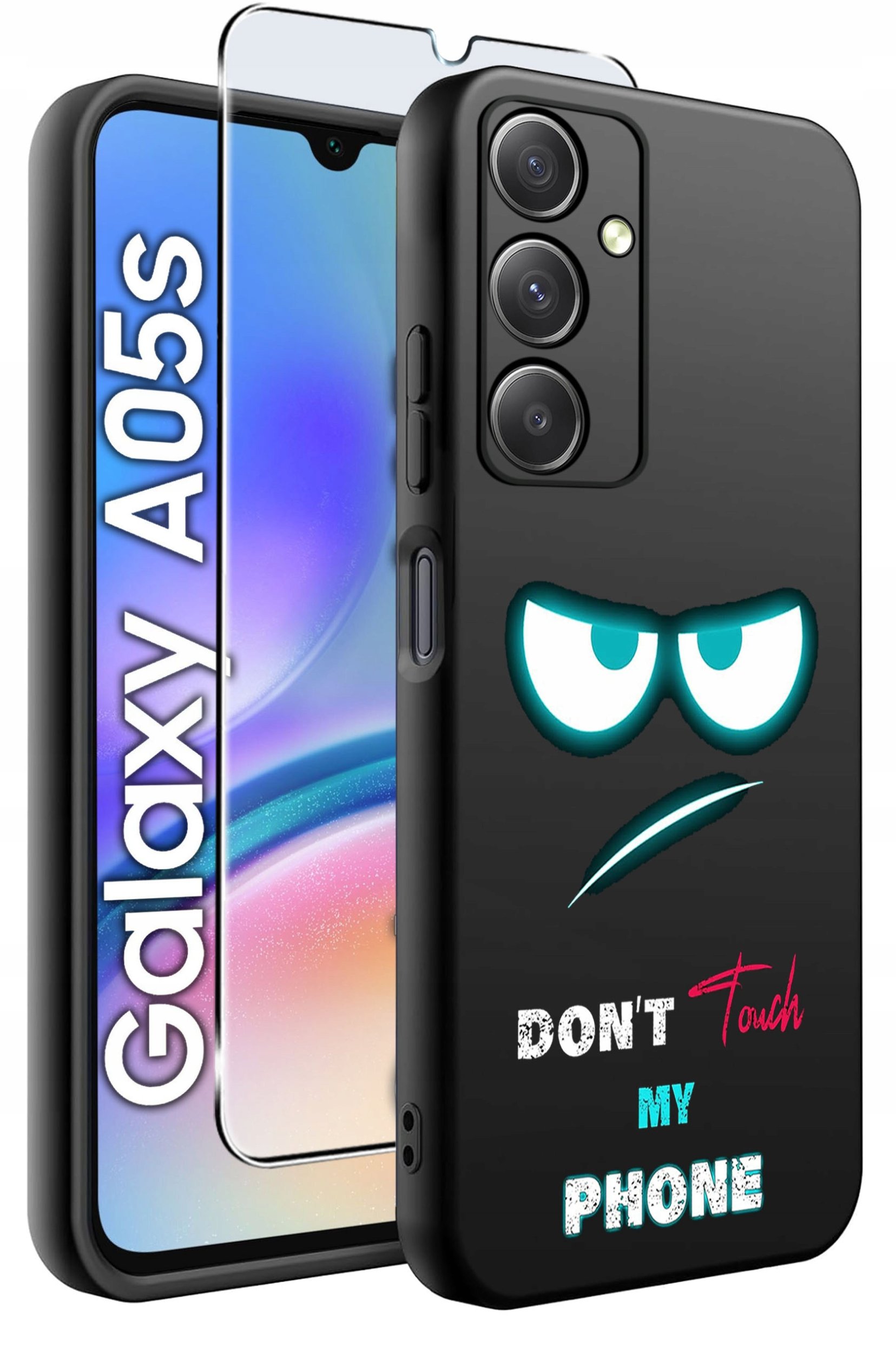 ETUI do Samsung A05s WZORY | SILIKONOWE MATT CASE + SZKŁO 9H