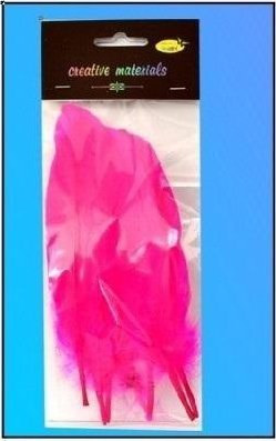 Piórka twarde różowe 10szt