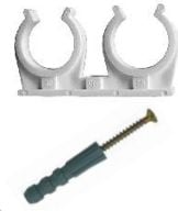 Red Uchwyt montażowy do rur PP podwójny 28mm (R103705007)