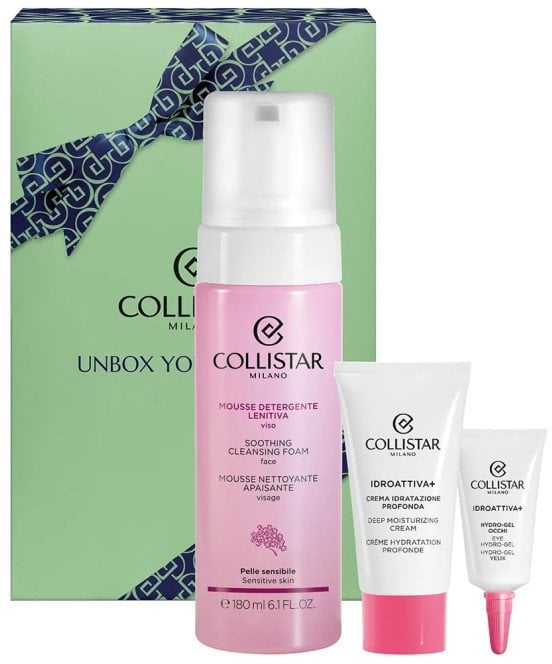 Collistar Unbox Your Beauty zestaw łagodzący mus oczyszczający do twarzy 180ml + krem głęboko nawilżający 25ml + hydro-żel pod