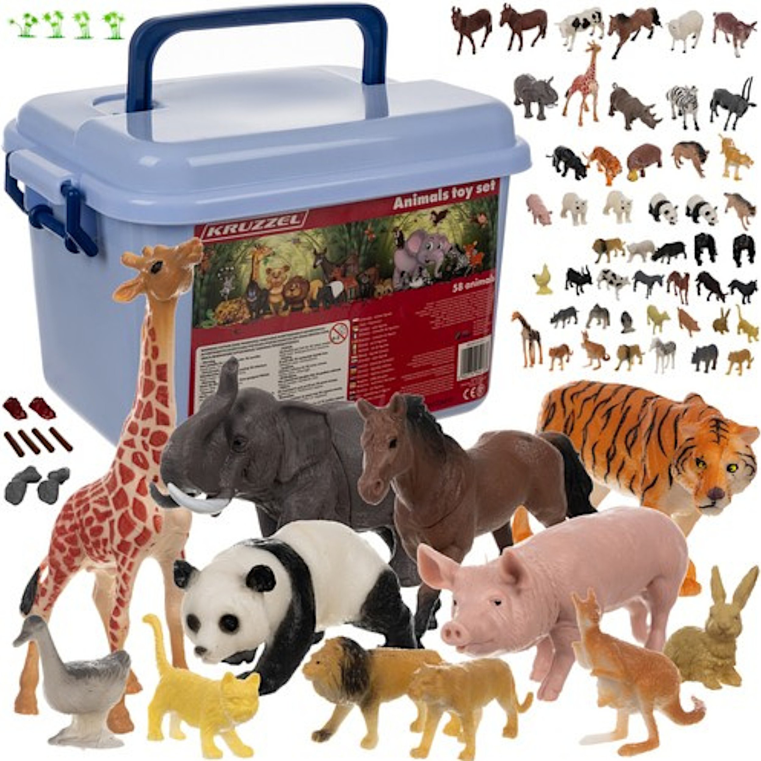 Figurka Safari LTD. Zestaw figurek zwierząt 48 szt. farma zwierząt dzikich safari w kuferku