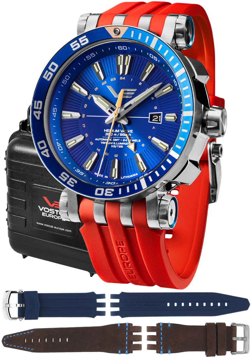 Zegarek męski Vostok Europe NH34-575A716SR czerwony