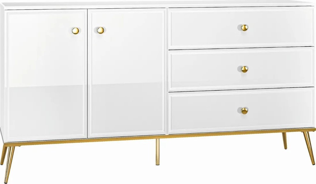 ML Meble Komoda GALENA 2D3S biały połysk ML MEBLE