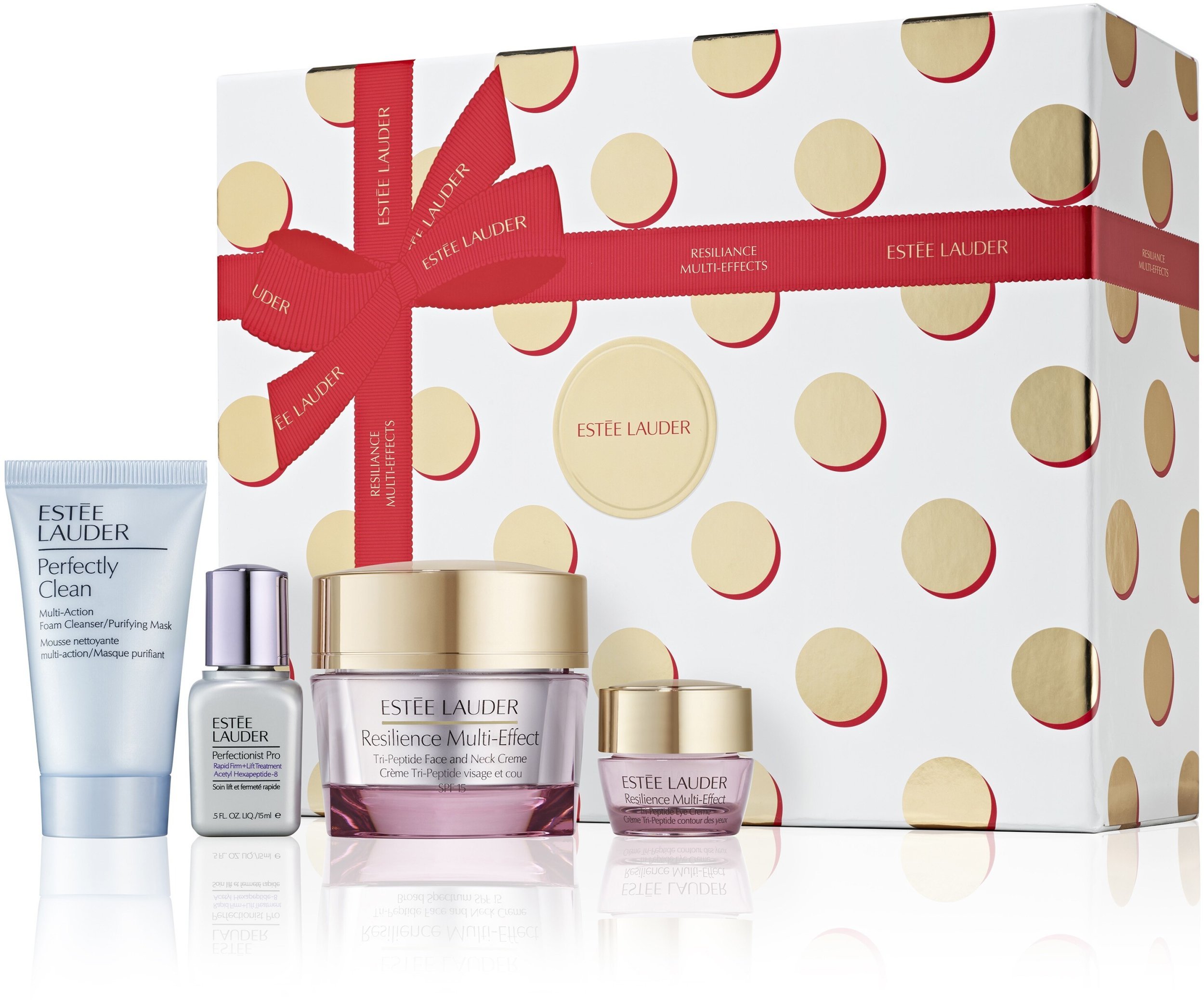 Estee Lauder SET (RESILIENCE MULTI EFFECT CREAM SP15 50ML + PERFECTIONIST PRO SERUM 15ML + PERFECTLY CLEAN FOAM CLEANSER/MASK 30ML + EYE CREAM 5ML)