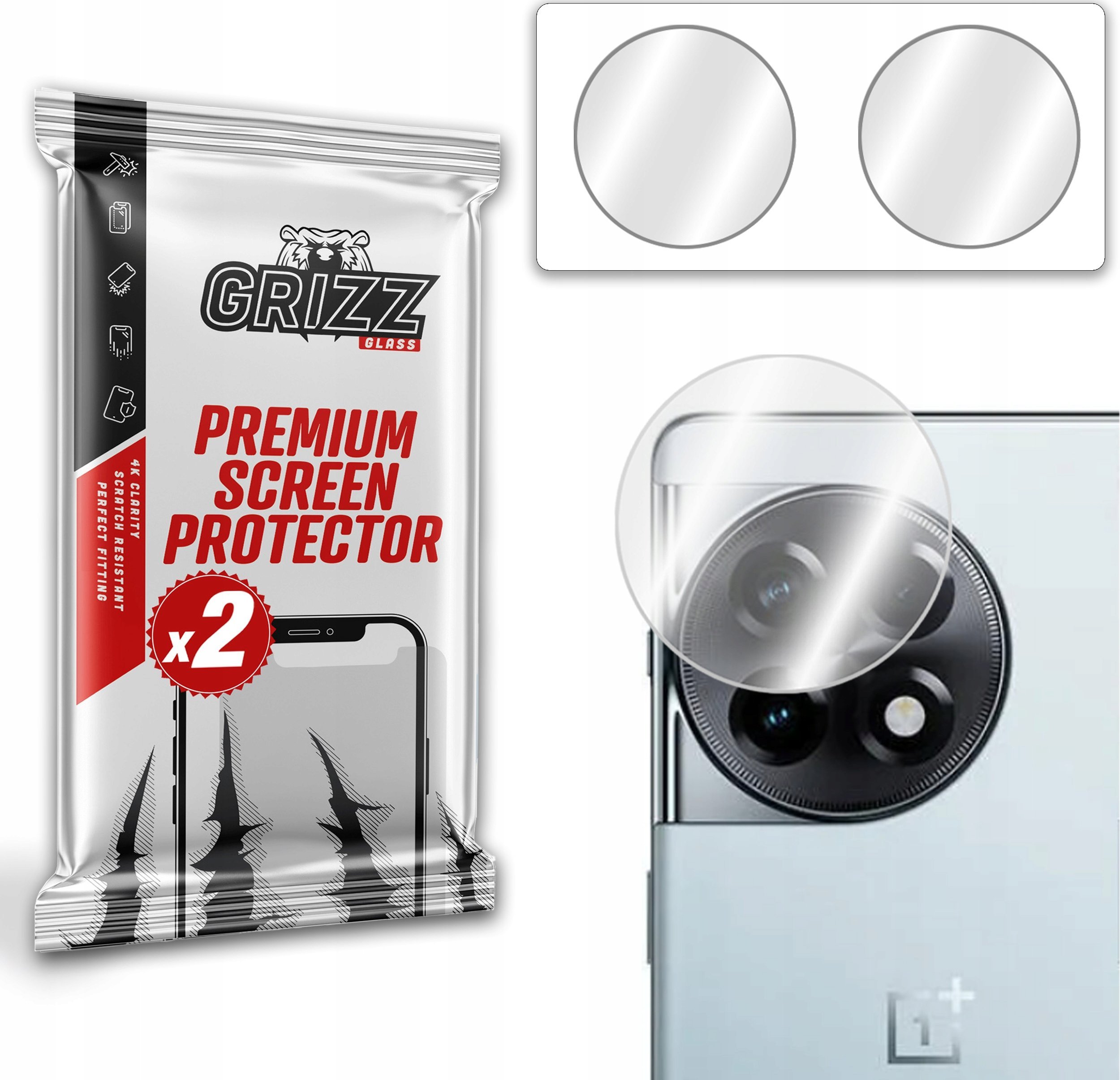 GrizzGlass Szkło na aparat GrizzGlass HybridGlass Camera do OnePlus Ace 2