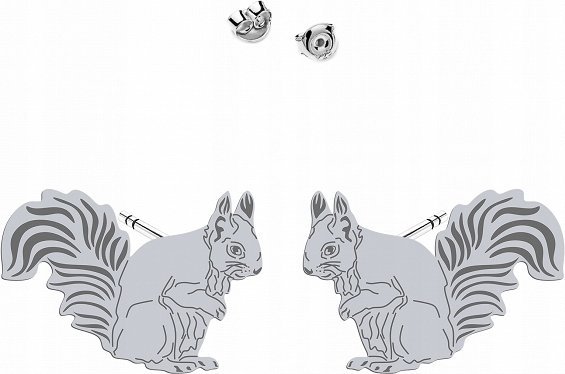 Radziszewska Jewellery Kolczyki Srebrne Wiewiórka Sztyfty 925 Prezent Urodziny DEDYKACJA GRATIS