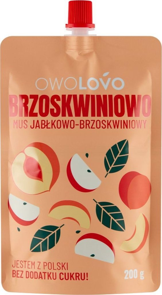 Owolovo OWOLOVO Brzoskwiniowo Mus jabłkowo-brzoskwiniowy 200 g
