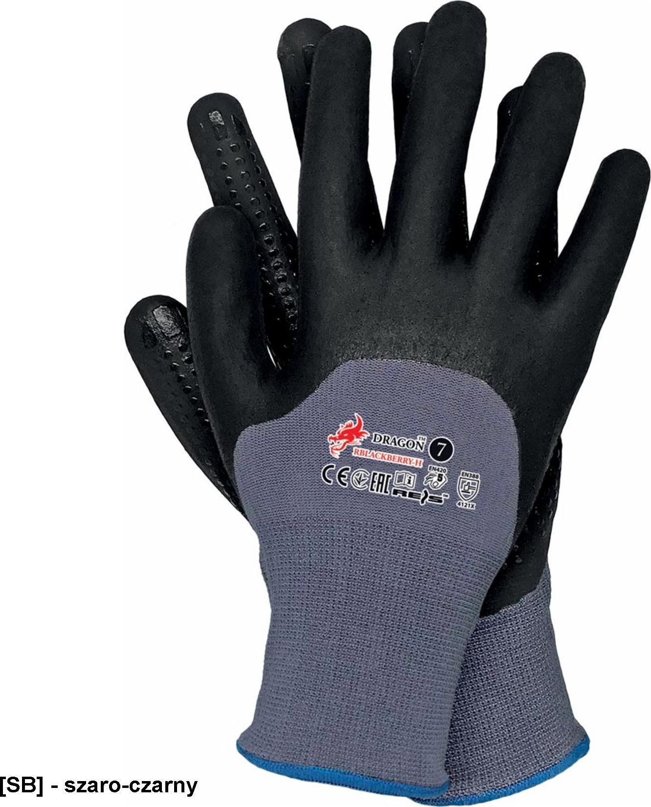 R.E.I.S. RBLACKBERRY-H - rekawice ochronne wykonane z połączenia lycry z nylonem 10