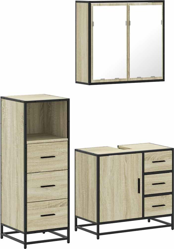 3-cz. zestaw mebli łazienkowych, kolor dąb sonoma