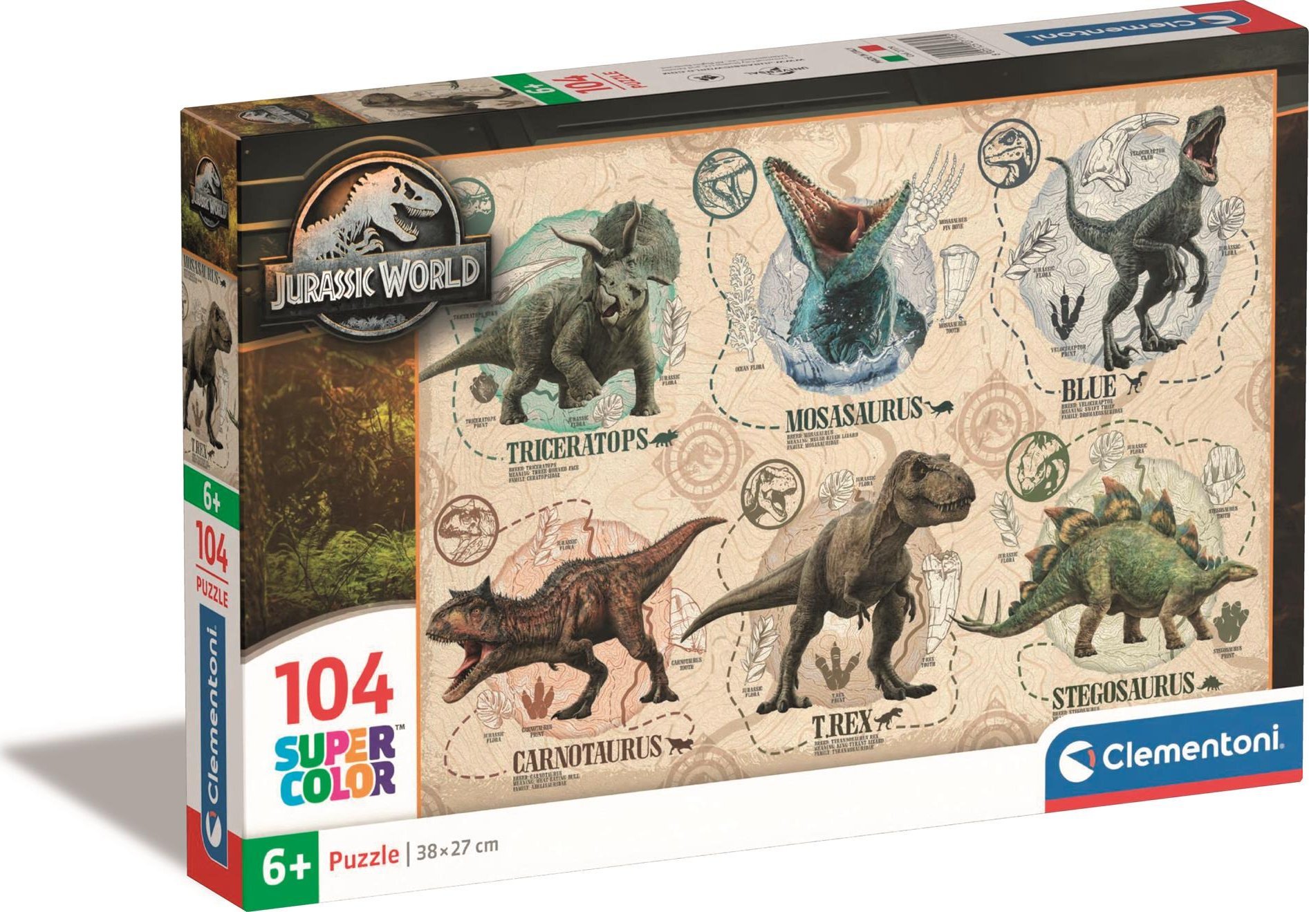 Clementoni CLE puzzle 104 SuperKolor Jurassic World 27179