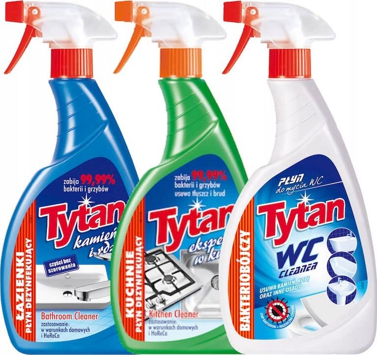 Tytan TYTAN ZESTAW 3xSPRAY Kamień Tłuszcz Antybakteryjny