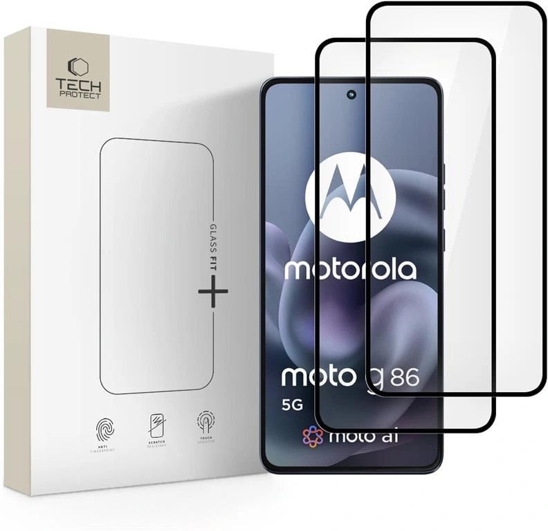 SZKŁO HARTOWANE TECH-PROTECT GLASS FIT+ 2-PACK MOTOROLA MOTO G86 5G / G86 5G POWER BLACK