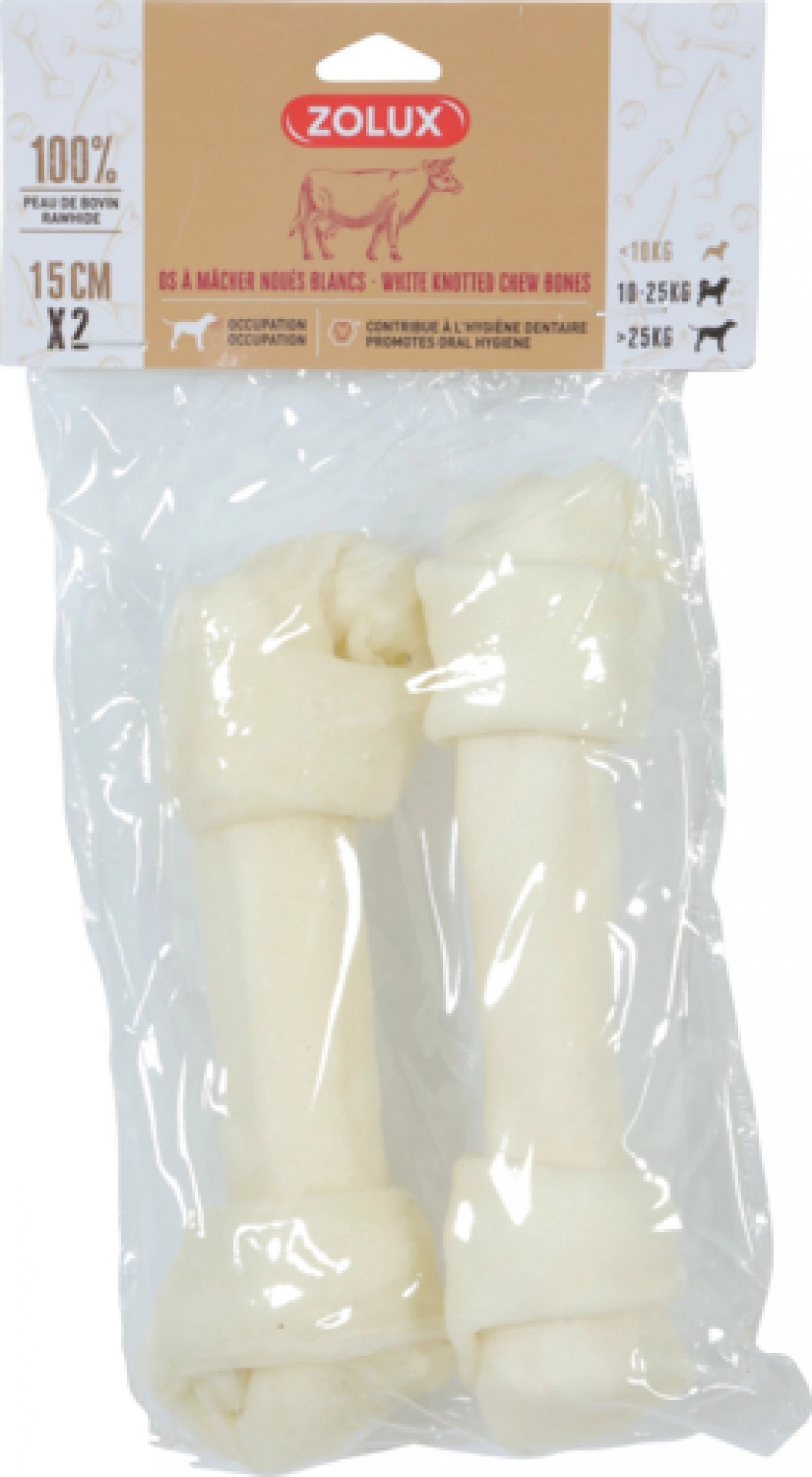 Zolux ZOLUX Kość wiązana biała 15 cm x 2