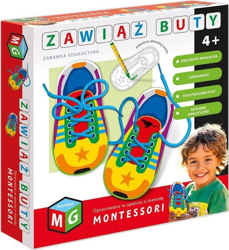 Multigra Montessori -zabawka edukacyjna zawiąż buty 05938
