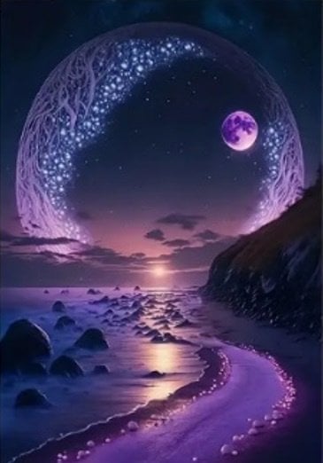 Norimpex Diamentowa Mozaika Księżyc Ametystowy Szlak 30x40