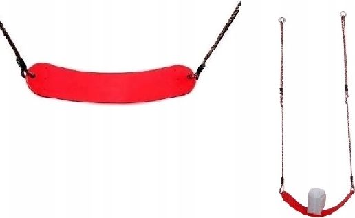 Huśtawka AllForBaby Huśtawka elastyczna czerwona siedzisko czerwone