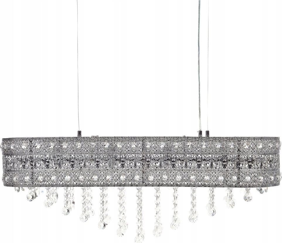 Lampa wisząca Beliani Żyrandol metalowy 4-punktowy srebrny BELELLE