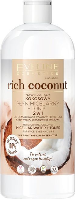 Eveline Rich Coconut kokosowy płyn micelarny + tonik 2w1 500ml