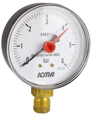 MANOMETER 63MM. 1/4. 10 BAR