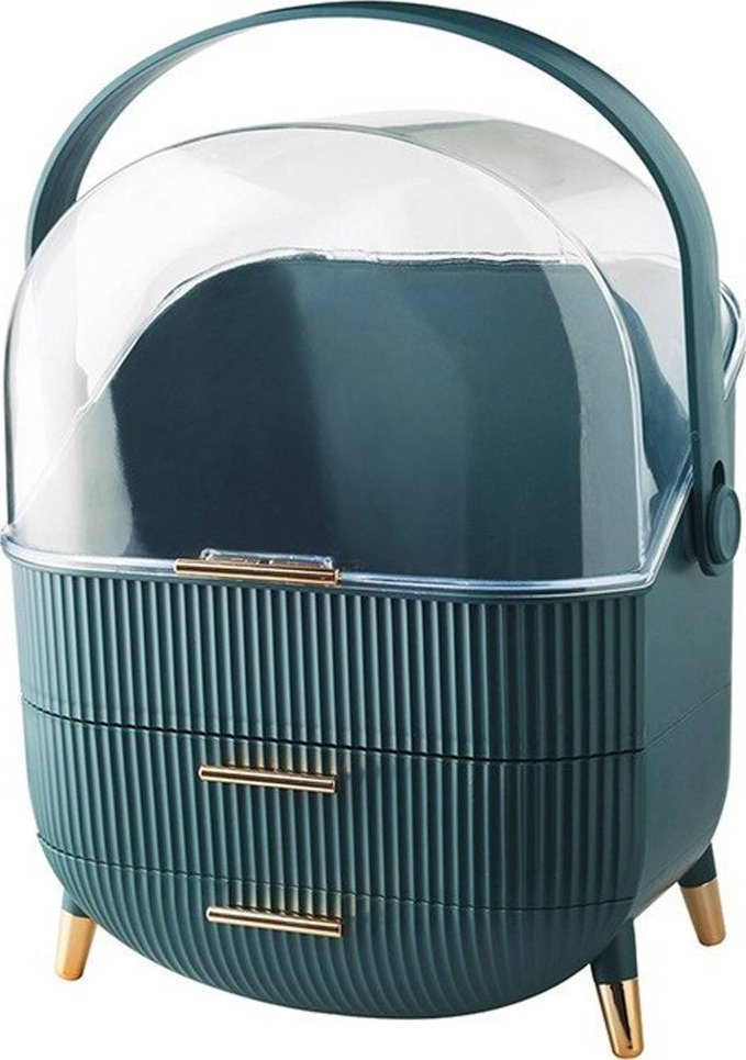 Strado Szkatułka organizer kuferek na kosmetyki biżuterię (Butelkowa Zieleń) uniwersalny