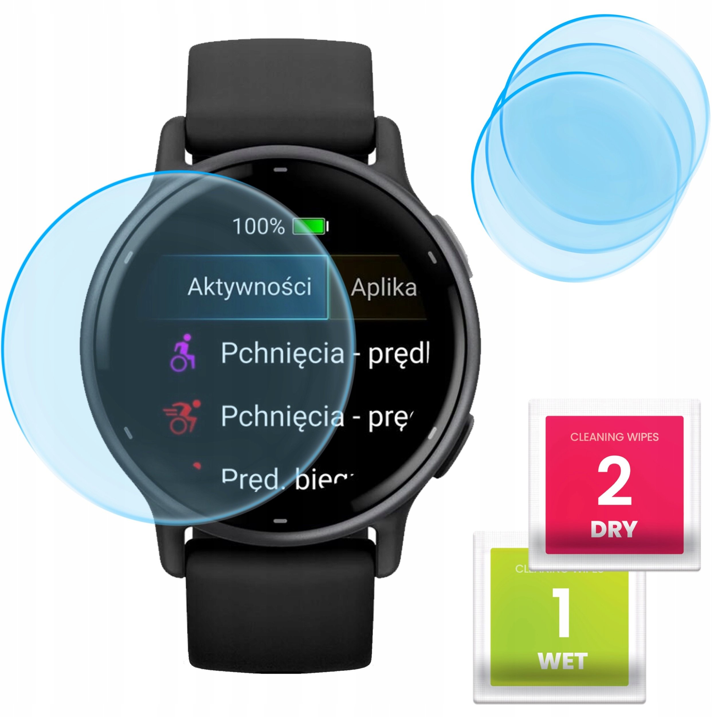 3-PAK Szkło Hybrydowe do Garmin Vivoactive 5 (Szkiełko, Ochronne, Odporne)