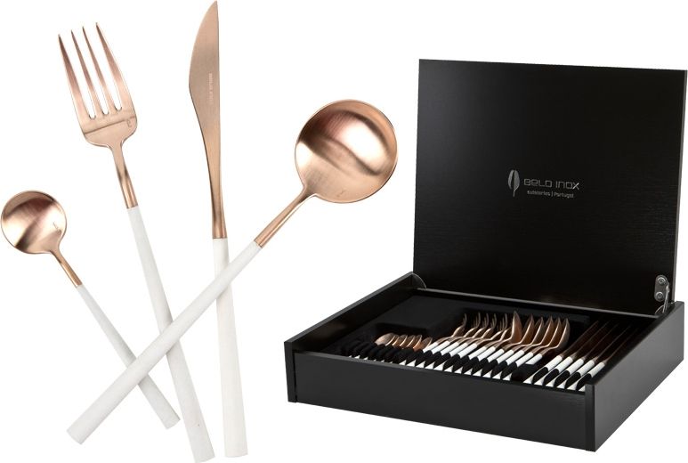 Belo Inox Sztućce Neo White Rose Gold 6/24 Belo Inox
