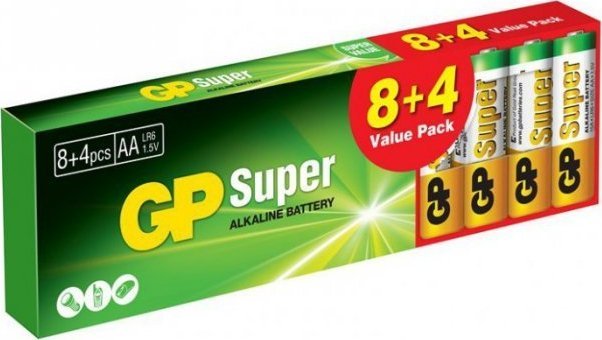 GP BATERIA SUPER ALKALINE AA LR6 1.5V 12 SZTUK