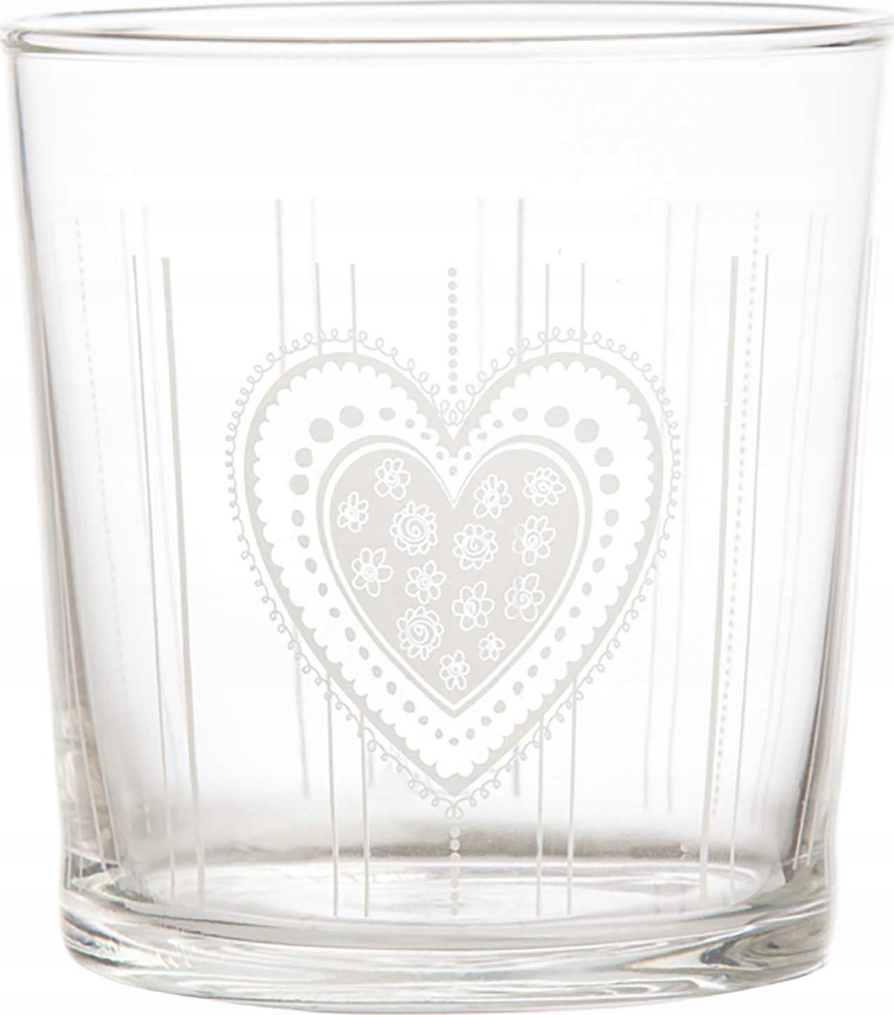 La Porcellana Bianca Zestaw 6 szklanek z grubym dnem Babila serce - Przezroczysty, 350 ml