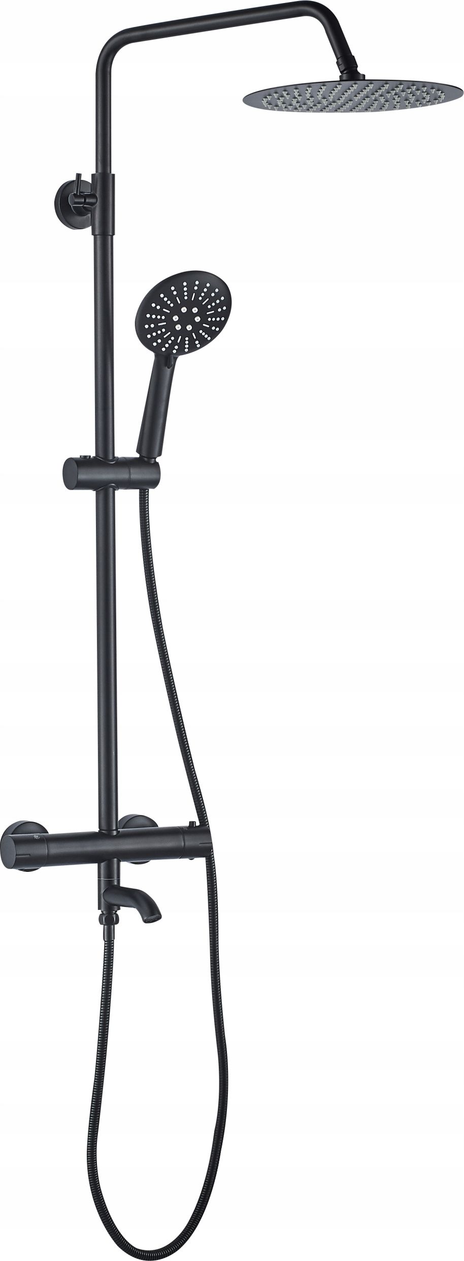 Zestaw prysznicowy Rea Zestaw Prysznicowy Natryskowy z Termostatem Lungo Czarny