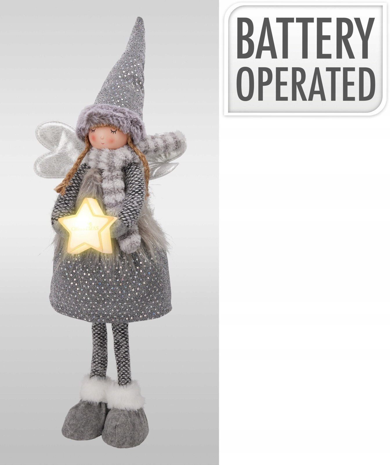 Dekoracja świąteczna Świecąca dekoracja świąteczna Pluszowy anioł