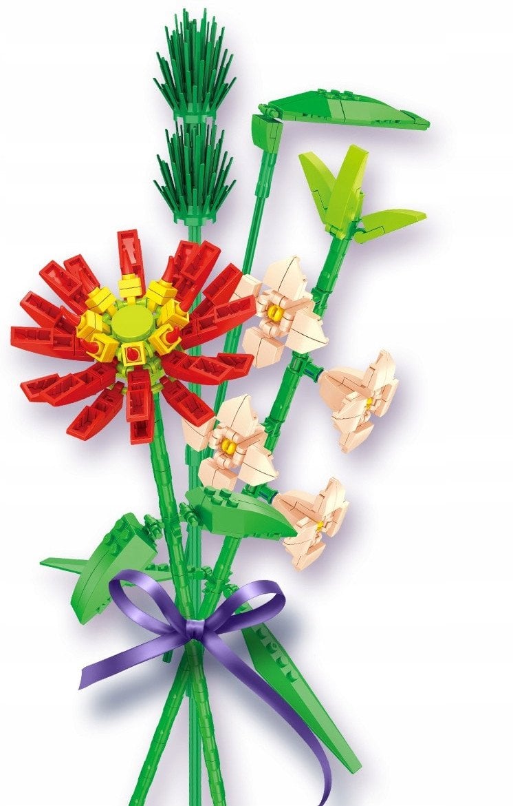 Klocki konstrukcyjne kwiaty do wazonu 264 elementy