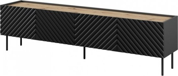 Cama Meble Szafka RTV 4D ONDA 200x40x35-54 czarny (stojąca lub wisząca)