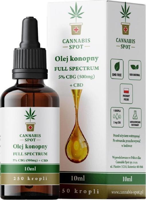 Cannabis Spot Olejek CBG 5% 500mg + CBD Full Spectrum Cannabis Spot