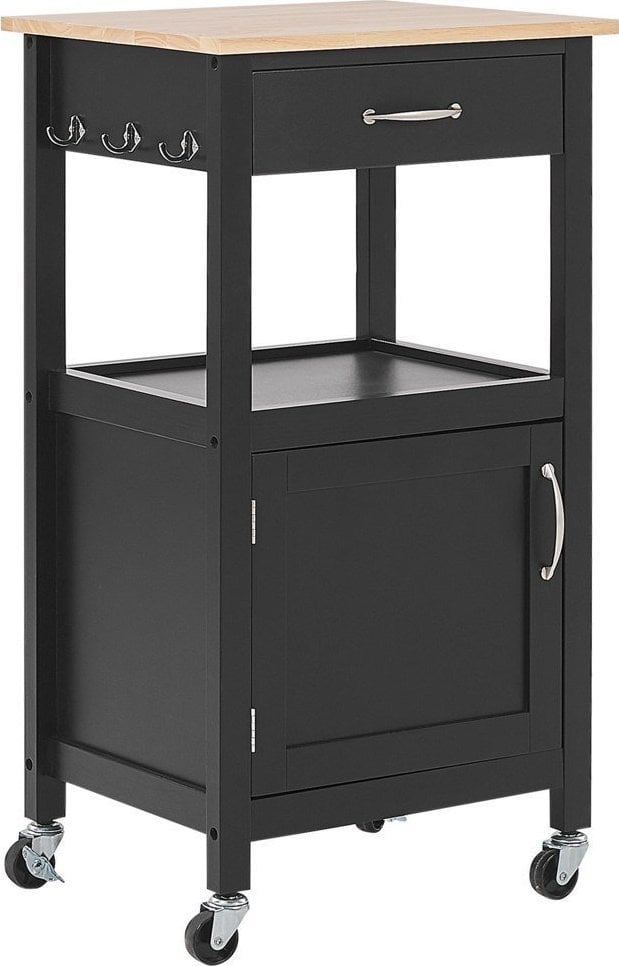 Beliani Wózek kuchenny z szufladą czarny SIENA!