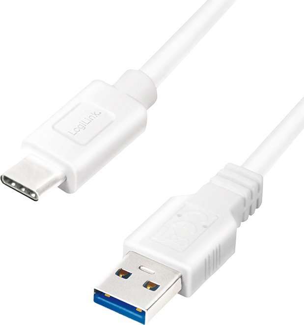 Kabel USB LogiLink USB-A - USB-C 1 m Biały (CU0174)
