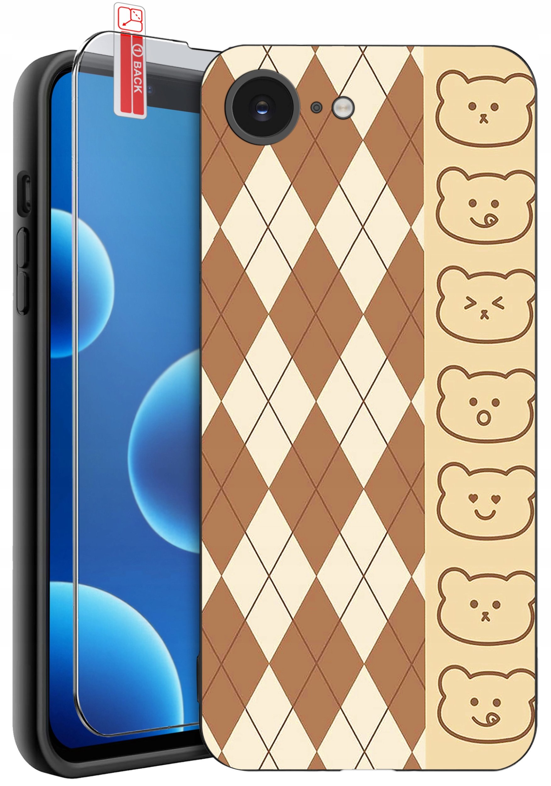 ETUI do iPhone 16e | WZORY | SILIKONOWE MATT CASE + SZKŁO 9H