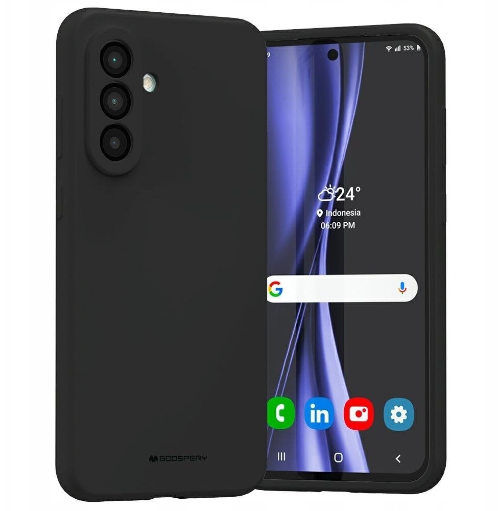 Mercury Silicone Case Samsung A17 BLACK / CZARNY