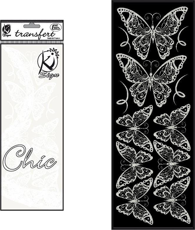 Ki-Sign Naprasow. welwetowa Złamana Biel Motyle