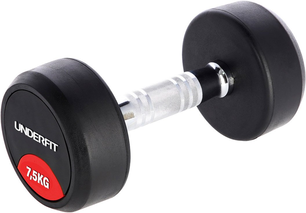 Hantla gumowana 7,5 kg UNDERFIT do ćwiczeń siłowych fitness