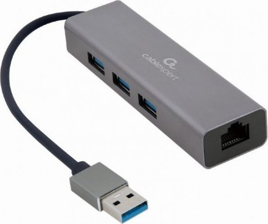 HUB USB Gembird 1x RJ-45 + 3x USB-A 3.0 (A-AMU3-LAN-01)