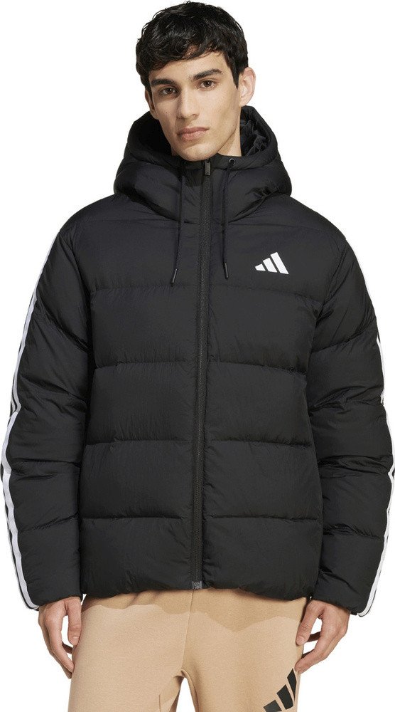 Kurtka męska adidas Essentials Climawarm 3 Stripes Puffer Down Hooded czarna JM4165 S