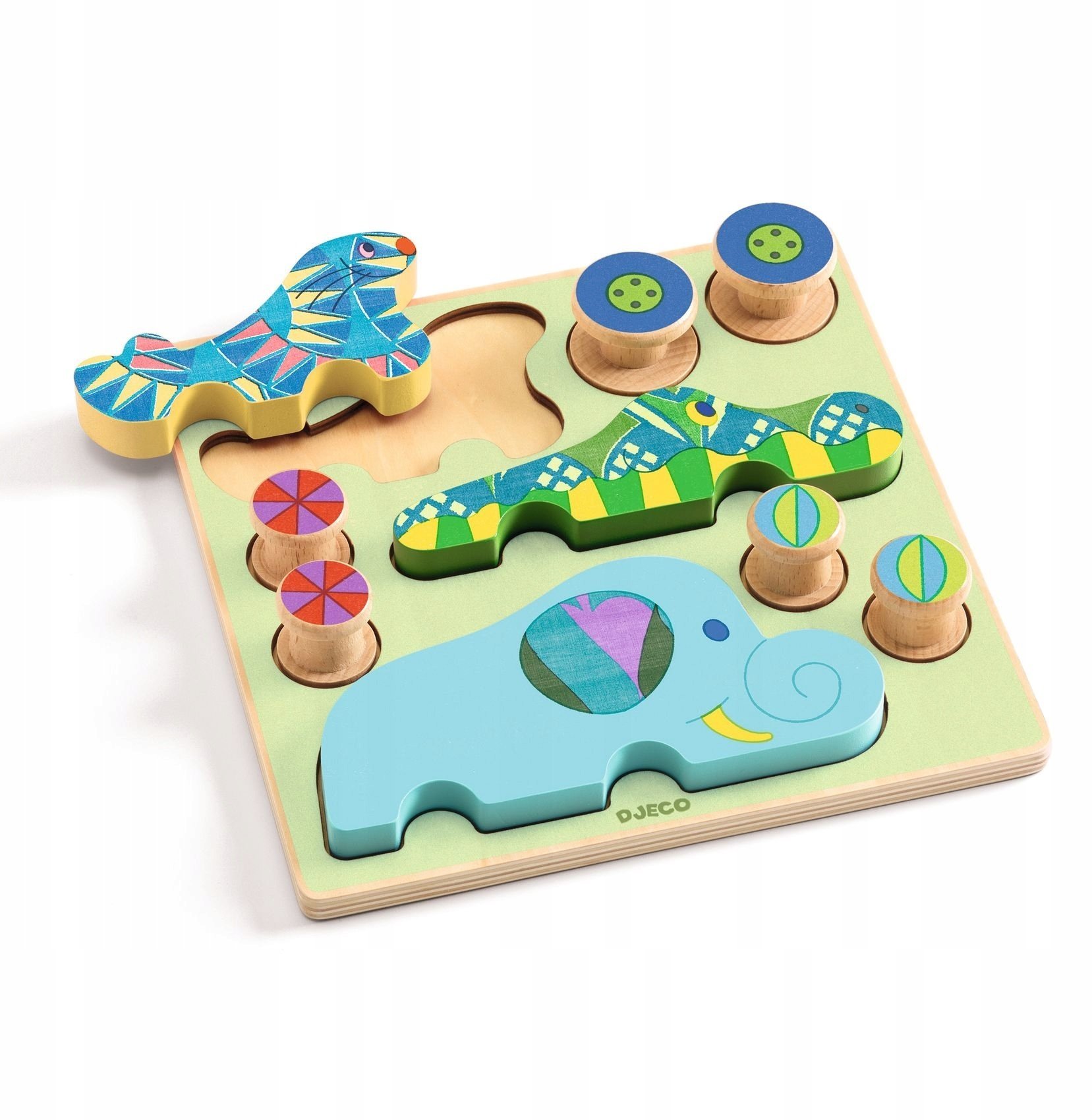 Djeco Drewniana układanka - Gra konstrukcyjna - Zwierzęta