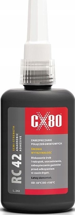 CX80 KLEJ ANAEROBOWY RC-42 DO GWINTÃW ÅRUB ÅREDNI 10ML