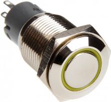 DimasTech Przycisk LED 16mm Żółty (PD010)