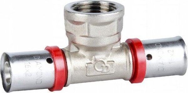 UN TRÓJNIK ZAPR. EN 1254-8, 3/4X20X20.DZ. PEX-AL-PEX CHROM (1 SZT)