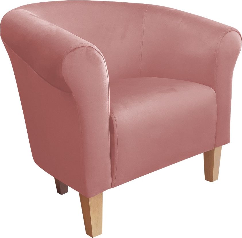 Atos Fotel DRAWA 1 BL VELVET różowy nowoczesny do salonu ATOS