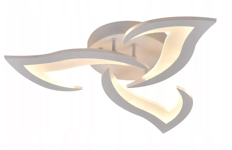 Lampa Sufitowa Kwiat Lotosu do Sypialni Biała Żyrandol LED z Pilotem