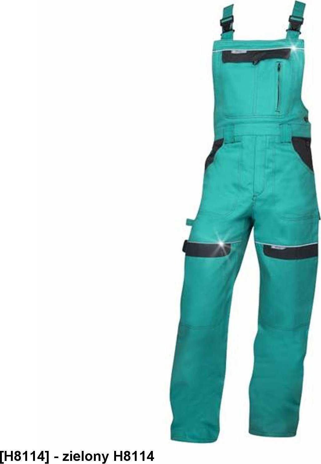 Ardon ARDON COOL TREND - Spodnie ogrodniczki ARDONCOOL TREND szaro-czarne przedłużone S - zielony H8114 3XL